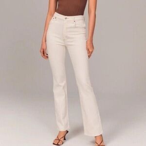 Abercrombie & Fitch Cream Straight Leg Jeans